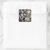 Fantasy Schattigee Tovenaar Trompet Bos Vierkante Sticker (Tas)