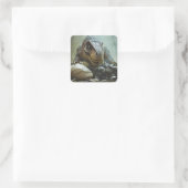 Fantasy Schattigee Trex Wreck Car Vierkante Sticker (Tas)