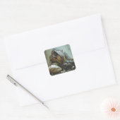 Fantasy Schattigee Trex Wreck Car Vierkante Sticker (Envelop)