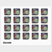 Fantasy Schattigee Troll Making City Vierkante Sticker (Vel)