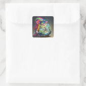 Fantasy Schattigee Troll Making City Vierkante Sticker (Tas)