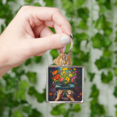 Fantasy Schattigee typemachine bloeit handen Sleutelhanger (Hand)