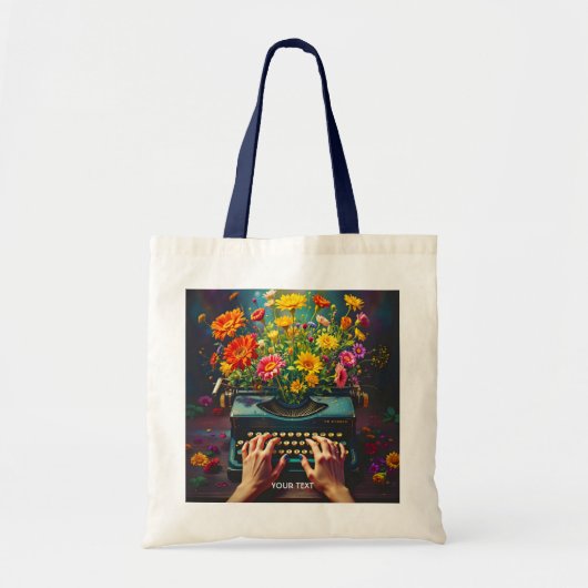 Fantasy Schattigee typemachine bloeit handen Tote Bag (Voorkant)
