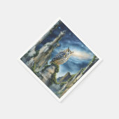 Fantasy Schattigee uil oude ruïnes Servet (Hoek)
