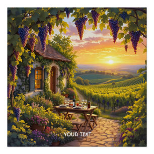 Fantasy Schattigee Vineyard Cottage Fields Perfect Poster