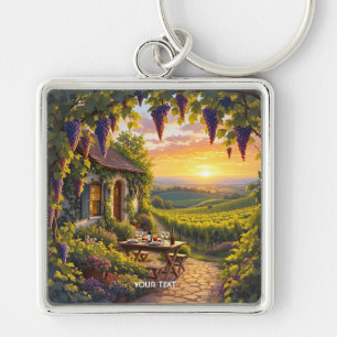 Fantasy Schattigee Vineyard Cottage Fields Sleutelhanger