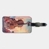 Fantasy Schattigee Viool Meisjes Thee Bagagelabel (Achterkant horizontaal)