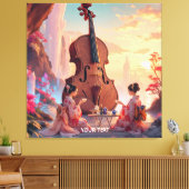 Fantasy Schattigee Viool Meisjes Thee Canvas Afdruk (Insitu (Woonkamer))