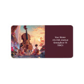 Fantasy Schattigee Viool Meisjes Thee Etiket (Voorkant)