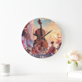 Fantasy Schattigee Viool Meisjes Thee Grote Klok (Huis)