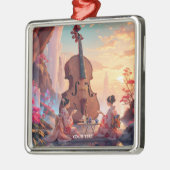 Fantasy Schattigee Viool Meisjes Thee Metalen Ornament (Links)