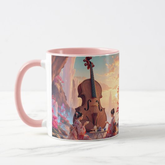 Fantasy Schattigee Viool Meisjes Thee Mok (Links)