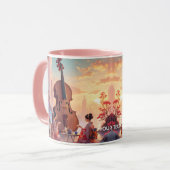 Fantasy Schattigee Viool Meisjes Thee Mok (Voorkant links)