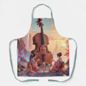 Fantasy Schattigee Viool Meisjes Thee Schort (Voorkant)