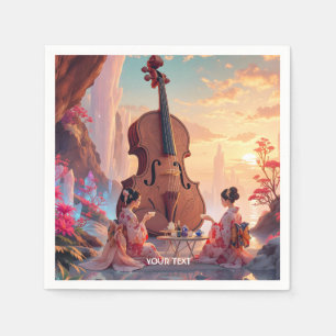 Fantasy Schattigee Viool Meisjes Thee Servet