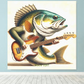 Fantasy Schattigee vis electro gitaar Canvas Afdruk (Insitu (Houten vloer))