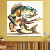 Fantasy Schattigee vis electro gitaar Canvas Afdruk (Insitu (Woonkamer))