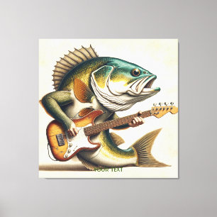 Fantasy Schattigee vis electro gitaar Canvas Afdruk