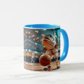Fantasy Schattigee vis spelen basketbal Mok (Voorkant rechts)