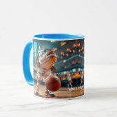 Fantasy Schattigee vis spelen basketbal Mok (Voorkant links)
