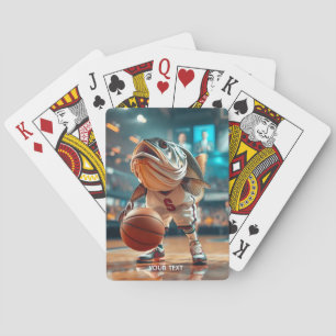 Fantasy Schattigee vis spelen basketbal Pokerkaarten