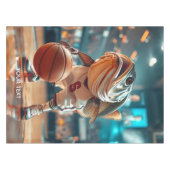 Fantasy Schattigee vis spelen basketbal Tafelkleed (Voorkant (Horizontaal))