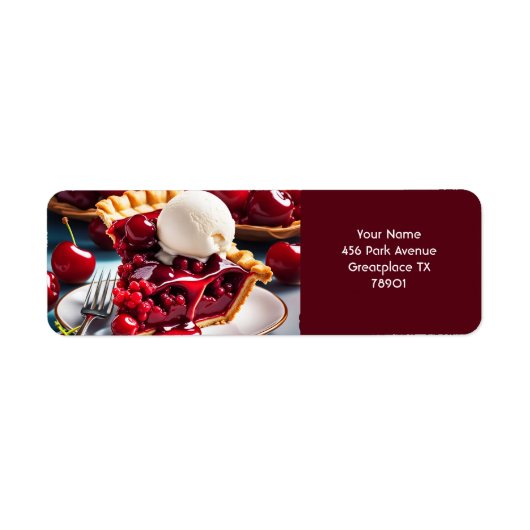 Fantasy Schattigee Vivid Cherry Icecream Pie Etiket (Voorkant)