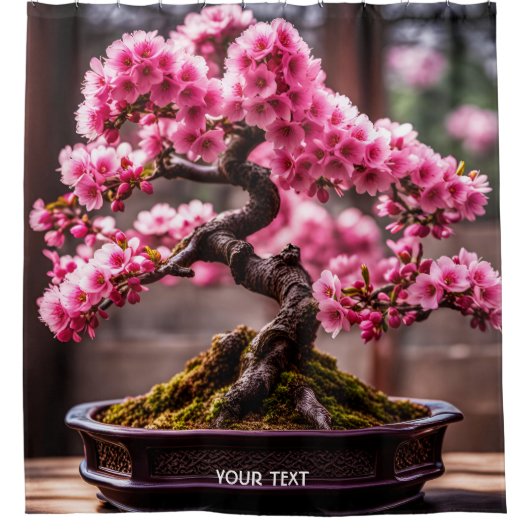 Fantasy Schattigee Vivid Cherry Tree Blossom Douchegordijn (Voorkant)