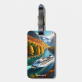 Fantasy Schattigee Vivid Cruise Liner River Bagagelabel (Achterkant verticaal)