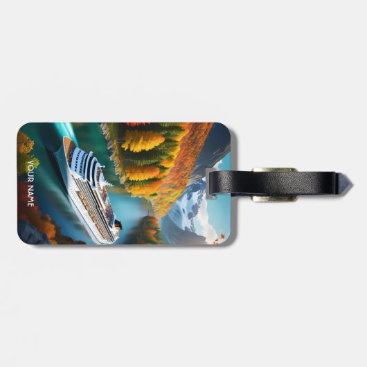 Fantasy Schattigee Vivid Cruise Liner River Bagagelabel (Achterkant horizontaal)