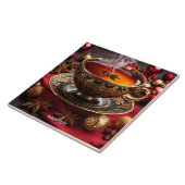 Fantasy Schattigee Vivid Cup Thee Kerstmis Tegeltje (Zijkant)