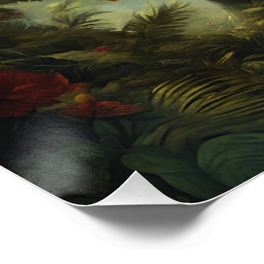 Fantasy Schattigee Vivid Flowers Majestic T-Rex Perfect Poster (Hoek)