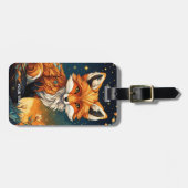 Fantasy Schattigee Vivid Fox Nachtbloemen Bagagelabel (Voorkant horizontaal)