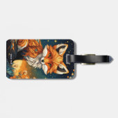 Fantasy Schattigee Vivid Fox Nachtbloemen Bagagelabel (Achterkant horizontaal)