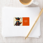 Fantasy Schattigee Vivid Fox Pirate Cartoon Etiket (Insitu)