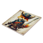 Fantasy Schattigee Vivid Fox Pirate Cartoon Tegeltje (Zijkant)