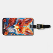 Fantasy Schattigee Vivid Glass Fox Flowers Bagagelabel (Voorkant horizontaal)