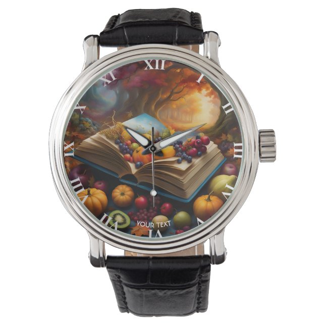 Fantasy Schattigee Vivid Herfst Oogstfestival Horloge (Voorkant)
