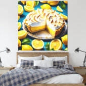 Fantasy Schattigee Vivid Lemon Meringue Pie Canvas Afdruk (Insitu (Slaapkamer))