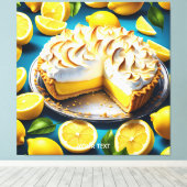 Fantasy Schattigee Vivid Lemon Meringue Pie Canvas Afdruk (Insitu (Houten vloer))