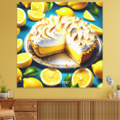 Fantasy Schattigee Vivid Lemon Meringue Pie Canvas Afdruk (Insitu (Woonkamer))