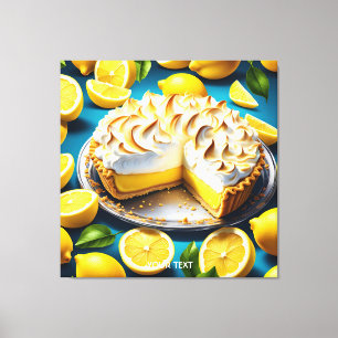 Fantasy Schattigee Vivid Lemon Meringue Pie Canvas Afdruk