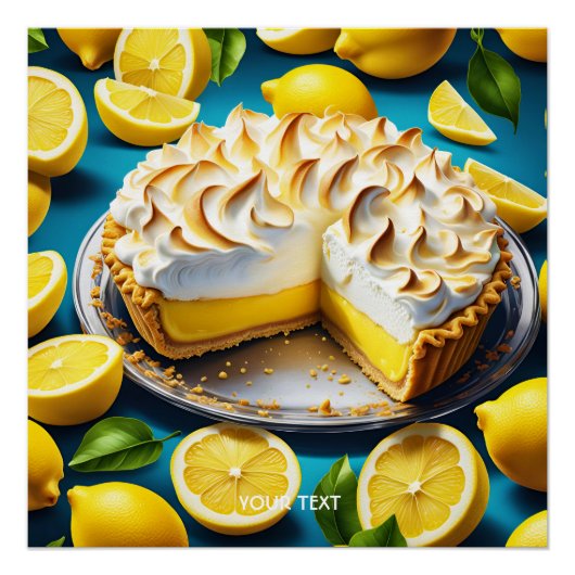 Fantasy Schattigee Vivid Lemon Meringue Pie Perfect Poster (Voorkant)