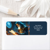 Fantasy Schattigee Vivid Old Wizard spreuk Etiket (Insitu)