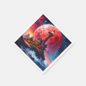 Fantasy Schattigee Vivid Red Lighthouse Moon Servet (Hoek)
