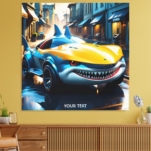 Fantasy Schattigee Vivid Shark Concept Auto Canvas Afdruk (Insitu (Woonkamer))