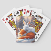 Fantasy Schattigee Vivid Sleeping Fox Hare Pokerkaarten (Achterkant)
