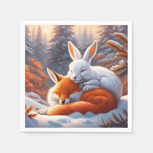 Fantasy Schattigee Vivid Sleeping Fox Hare Servet (Voorkant)