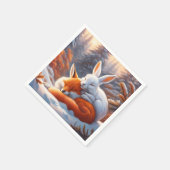 Fantasy Schattigee Vivid Sleeping Fox Hare Servet (Hoek)
