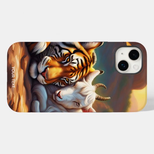 Fantasy Schattigee Vivid Sleeping Tiger Goat Case-Mate iPhone Case (Achterkant (horizontaal))